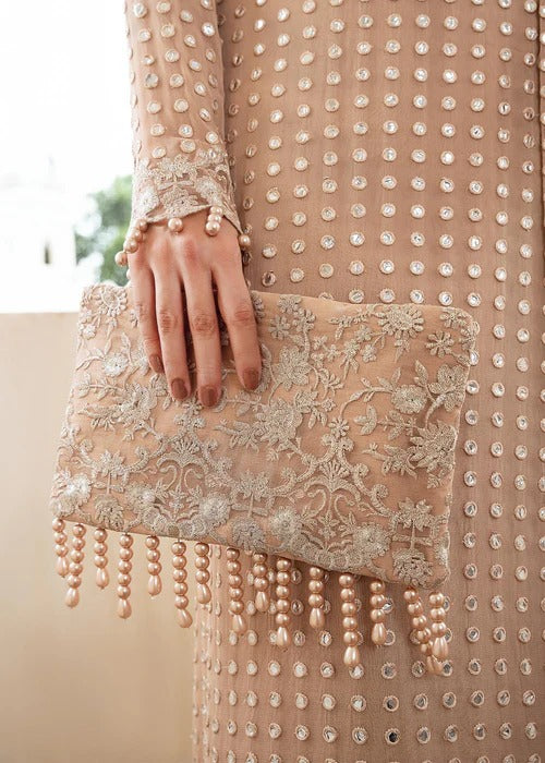 Elegant Mother-Daughter Matching Outfit Set - Beige Embellished Ensemble