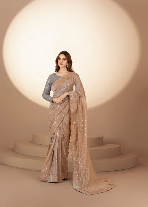 Maya Sequined Formal Dress - Elegant Party Wear saree